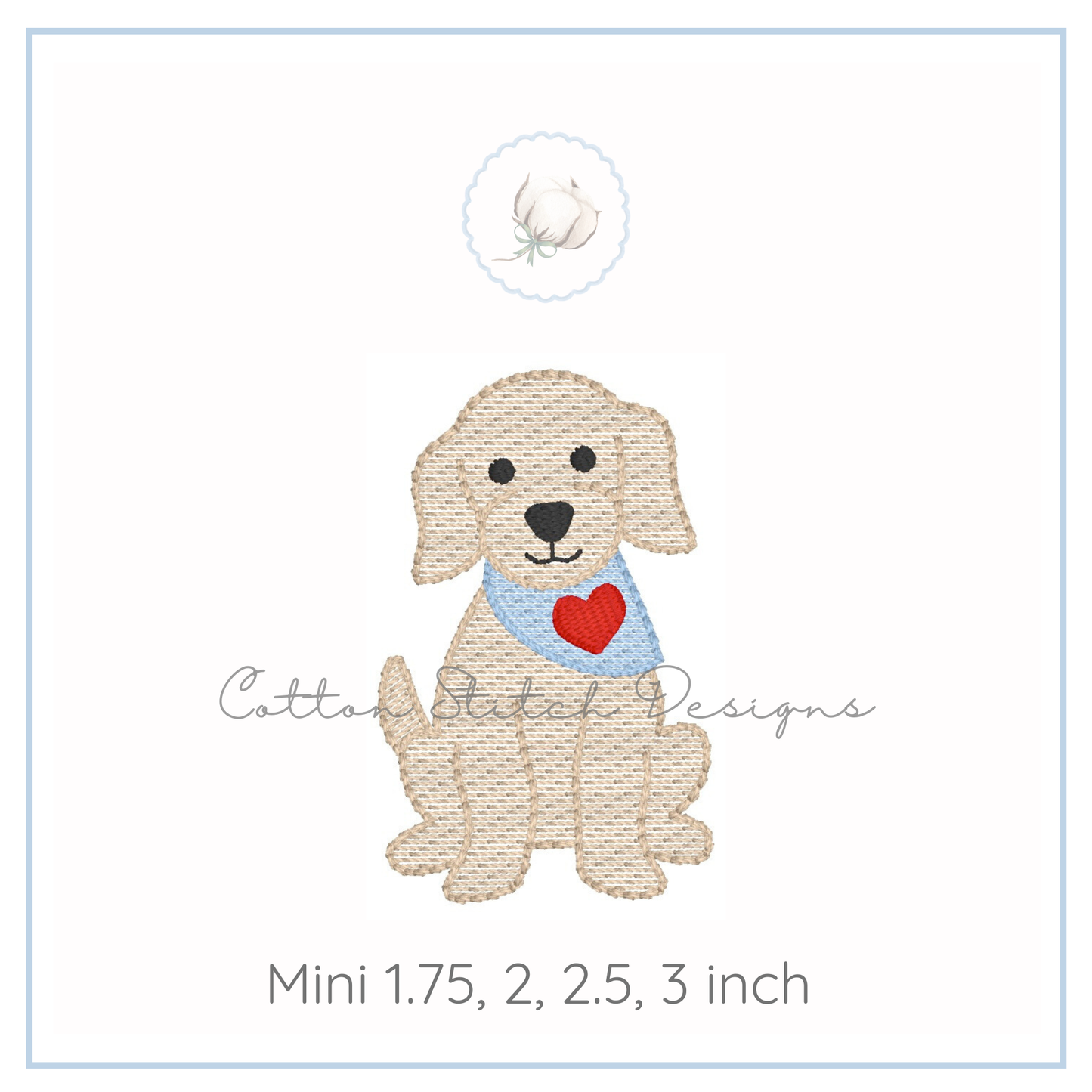 Mini Valentine Puppy Sketch Embroidery Design