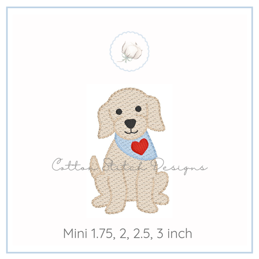 Mini Valentine Puppy Sketch Embroidery Design