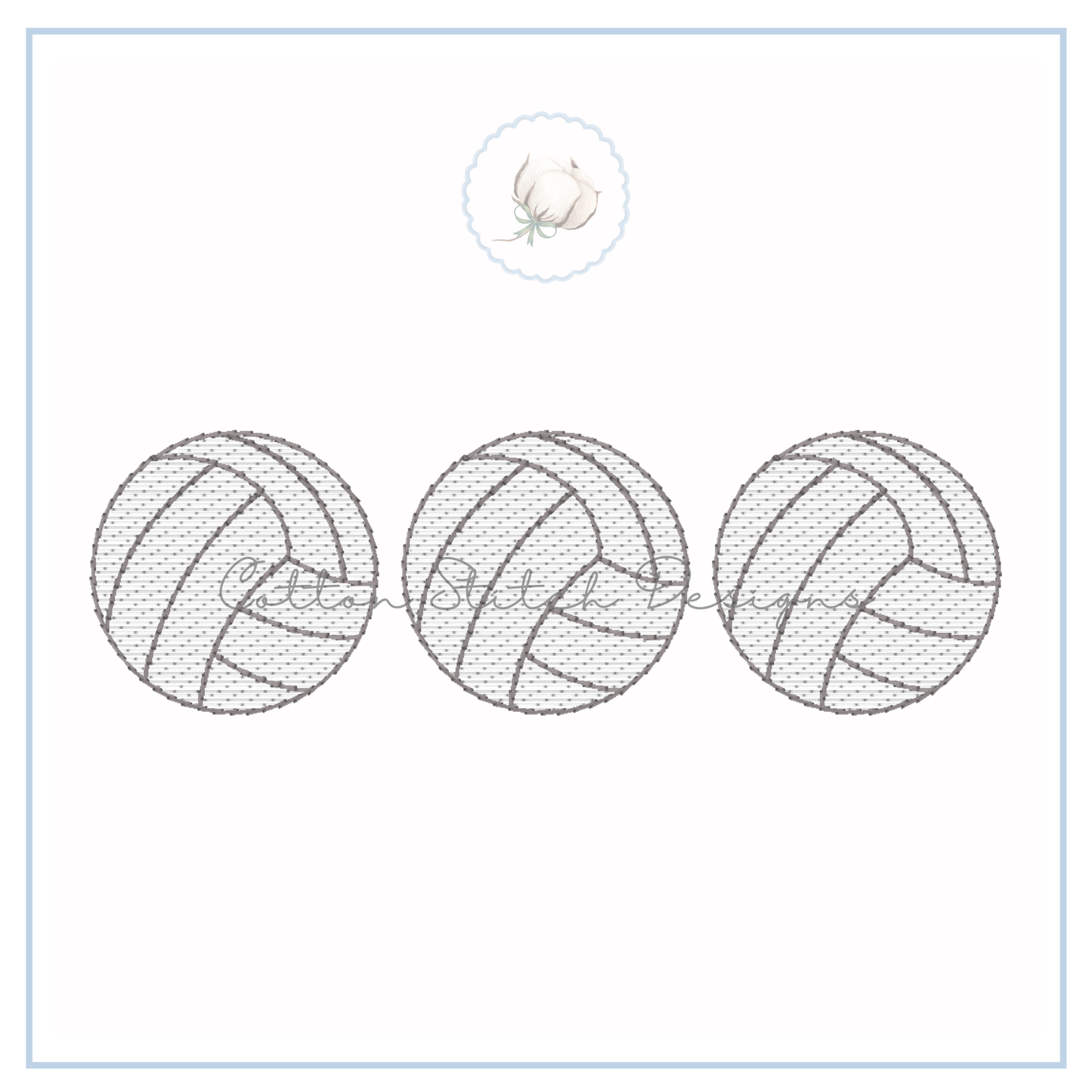 Volleyball Trio Embroidery Design