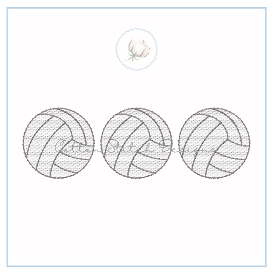 Volleyball Trio Embroidery Design