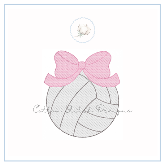 Volleyball Coquette Bow Embroidery Design