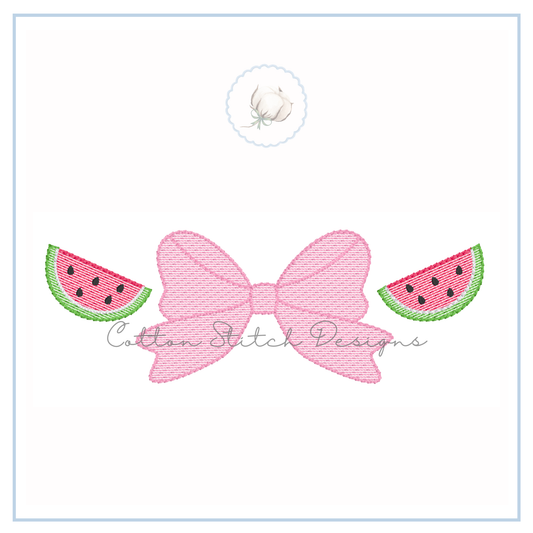 Watermelon Bow Embroidery Design
