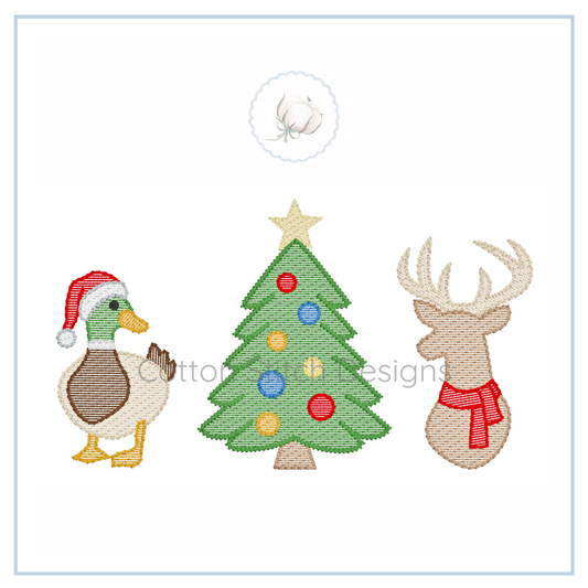 Christmas Wildlife Trio Embroidery Design