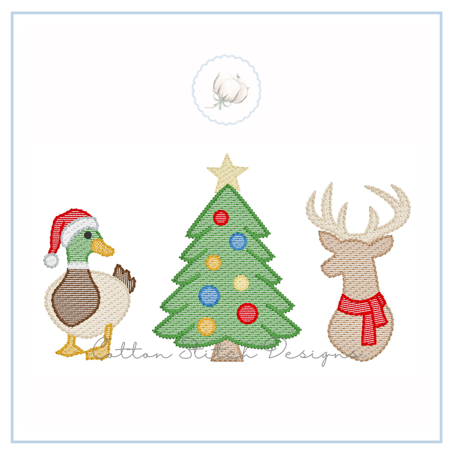 Christmas Wildlife Trio Embroidery Design