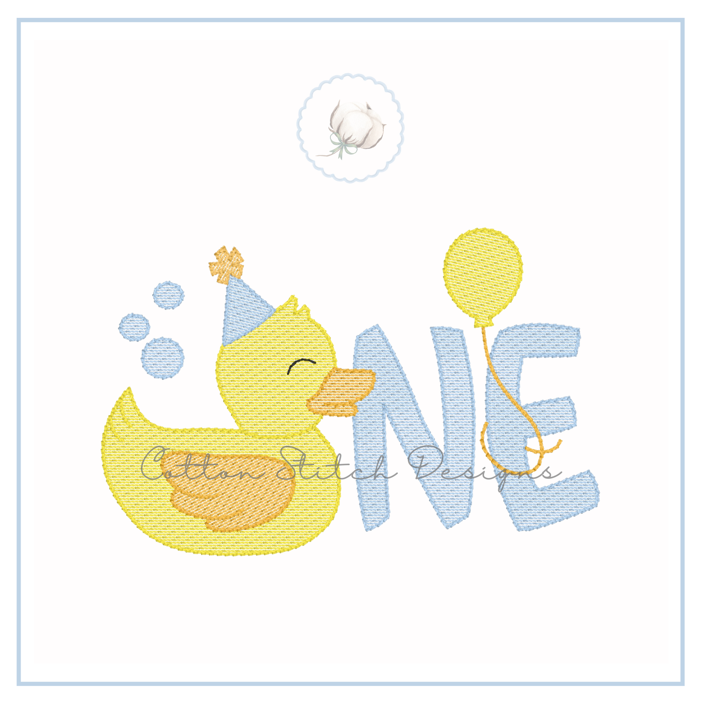 Baby Duck One Birthday Embroidery Design