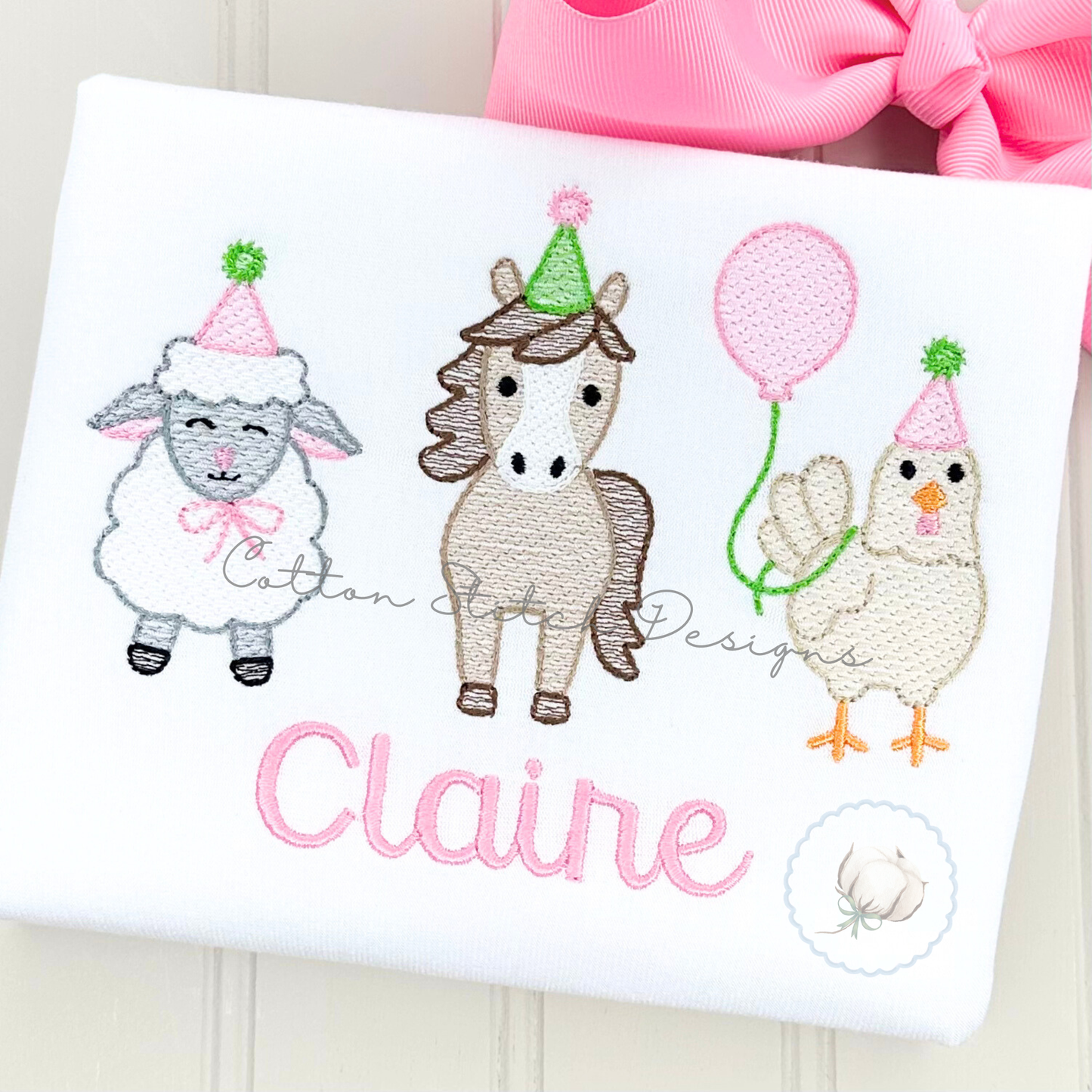 Barnyard Birthday Trio Embroidery Design