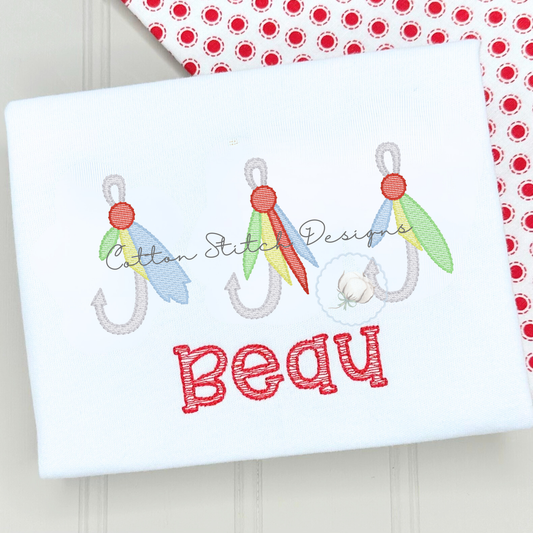 Fishing Lure Trio Embroidery Design