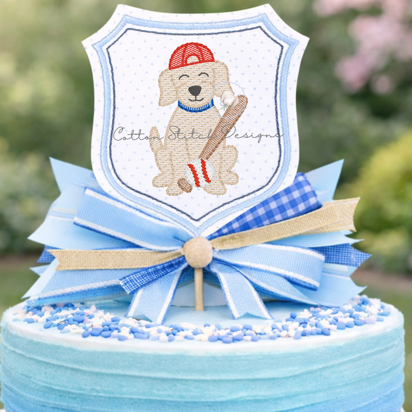 Mini Baseball Puppy Embroidery Design