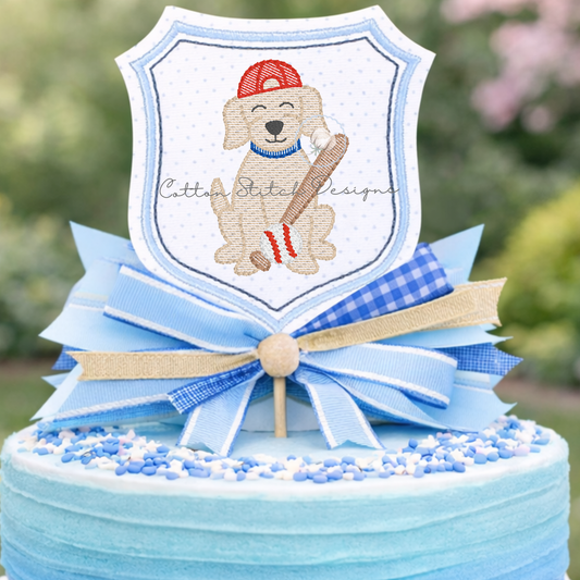 Mini Baseball Puppy Embroidery Design