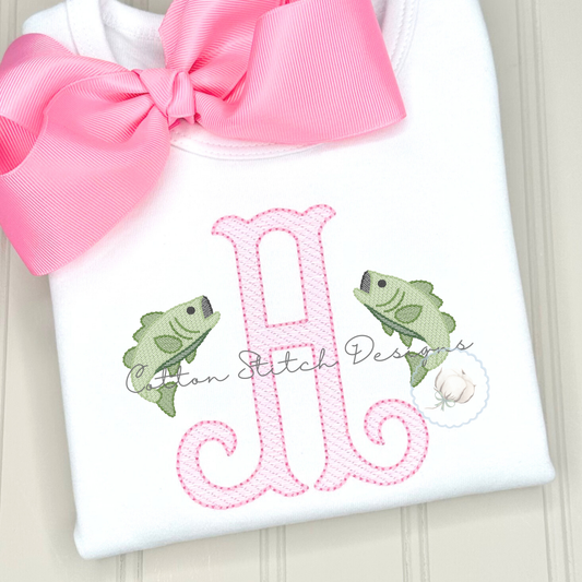 Mini Bass Sketch Stitch Embroidery Design