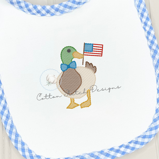 Mini Patriotic Mallard Duck Embroidery Design