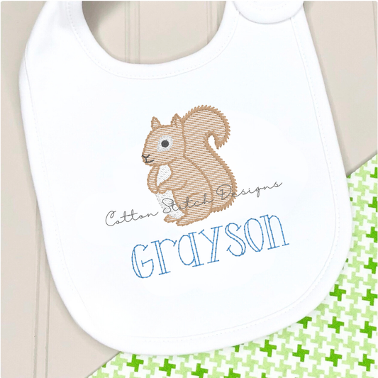 Mini Squirrel Sketch Embroidery Design