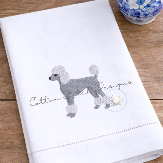 Mini Poodle Fill Stitch Embroidery Design