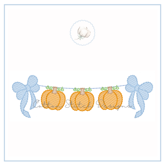Pumpkin Bow Swag Embroidery Design